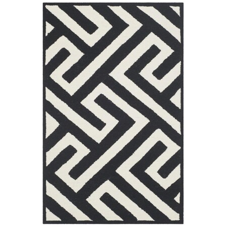 Safavieh Four Seasons Hand Hooked Rectangle Rug- Ivory - Black- 3 ft. 6 in. x 5 ft. 6 in. FRS241P-4